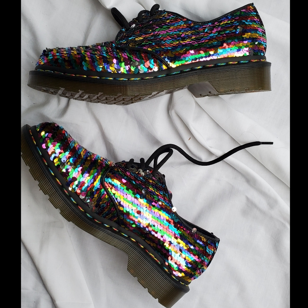 ποΈ Dr Martens 1461 Rainbow Sequins Oxford shoes 7 - Picture 2 of 16